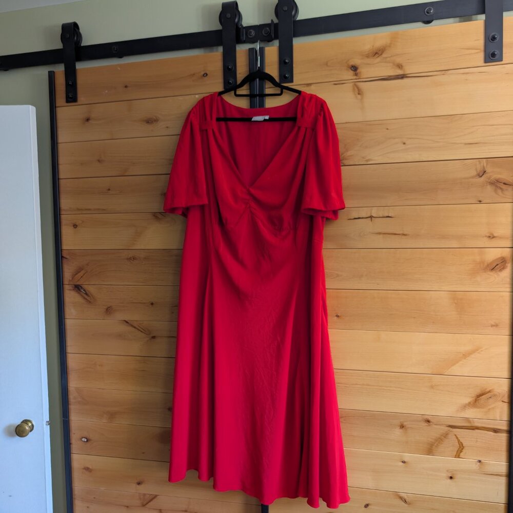 eShakti Red Maxi Formal Dress 4X